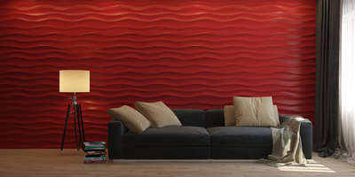 Гипсовая 3d панель "Волна горизонтальная крупная" (основной ракурс)