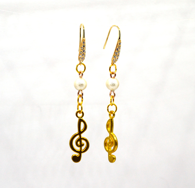 Серьги "Музыка" с хлопковым жемчугом