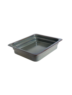 Гастроёмкость фарфоровая 1/2 h=65 мм, черно-коричневый (эффект потертости)