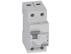 Legrand 402034 RX3, Выключатель дифференциального тока (УЗО), 2Р, 63А, ток утечки 300mА, тип AC