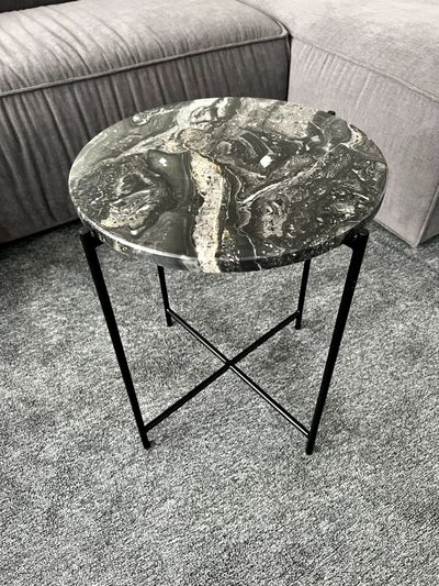 Кофейный столик со столешницей из мрамора ARABESCATO OROBICO (400x400x500мм) - арт 25-360