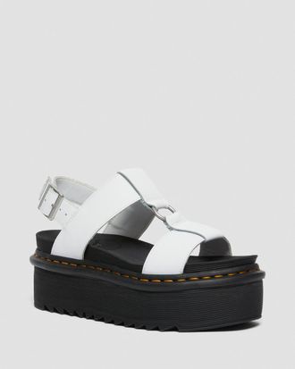 Босоножки Dr. Martens Francis leather platform strap белые