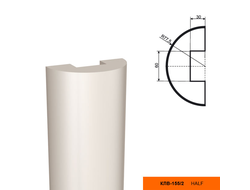 Фасадная Полуколонна Гладкая из пенополистирола с покрытием LEPNINAPLAST КЛВ-155/2 HALF