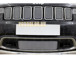 Защита радиатора Jeep Grand Cherokee (WK2) IV 2018- рестайлинг (Laredo, Limited, Trailhawk) chrome низ PREMIUM