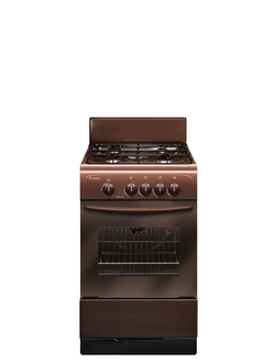 Газовая плита с газовой духовкой, четыре конфорки, на стекле духовки термометр, цвет коричневый.