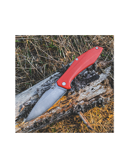 Складной нож Грач сталь ЛАМИНАТ Васильева, рукоять G10, цвет красный