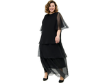 Вечернее длинное платье из шифона Арт. 2334101 (Цвет черный) Размеры 50-76