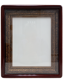 Киот "Антик" деревянный с багетной рамой "под золото" для иконы формата 22х28см