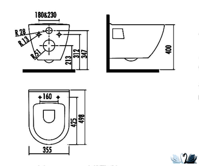 Чаша унитаза Creavit Single Point Gold TP325-11CB00E-NA00, подвесная, с золотым рисунком золото круги