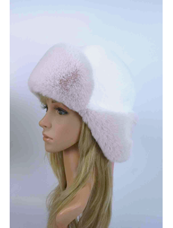 Ушанка "Эскимо" цвет белый + жемчуг