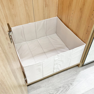 Короб для хранения БЕЗ крышки складной, белый (разные размеры)