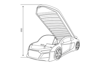 Кровать-машина N1 AUDI белая