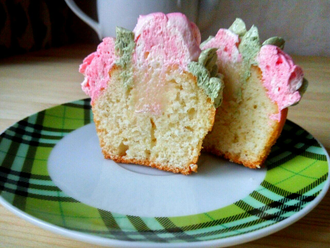 Капкейки с цветами "Тюльпаны" и "Розы", 1 шт