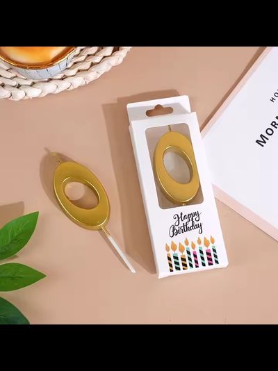 Свеча-цифра для торта "0" (золото)