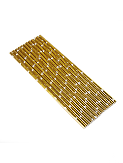 ТРУБОЧКИ ДЛЯ КОКТЕЙЛЕЙ,белые звезды, золото, МЕТАЛЛИК 12 ШТ