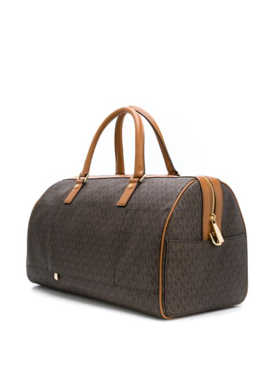 Дорожная сумка через плечо женская Michael Kors с логотипом коричневая