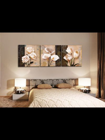 Модульная картина "Цветочное трио"