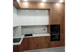 Кухня с антресолями палисандр