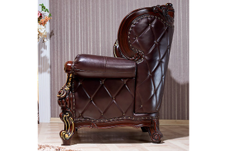 Мягкая мебель "ИМПЕРИАЛ" орех, золото, диван 3 местный + кресла. Валь тек беж