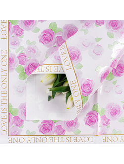 Пленка матовая "Нежность роз" 57*57см 20шт Белый ПЛ17/6