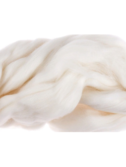 Шерсть для валяния, лента гребенная, Камтекс, полутонкая, белы  (205), 50г