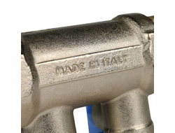 Коллектор распределительный STOUT с шаровыми кранами 1", 2 отвода 1/2" (синие ручки) (Арт. SMB 6211