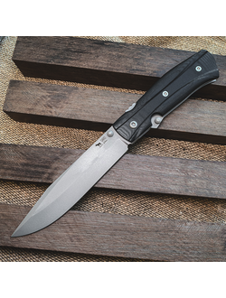 Складной нож Wild West сталь Bohler K110, рукоять G10, цвет черный рельеф