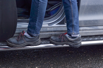 Защита порогов с алюм. площадкой 51 мм (НПС) RENAULT Duster 2021-. Арт. RDU-21-220301.00