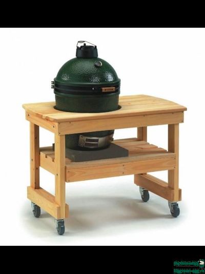 Стол мини на колёсах, для гриля Big Green Egg L, лиственница 100х70х75, tabl100l