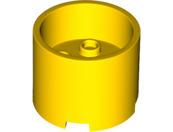 Brick, Round 3 x 3 x 2 with Recessed Center and Axle Hole, Yellow (73111 / 6357913)