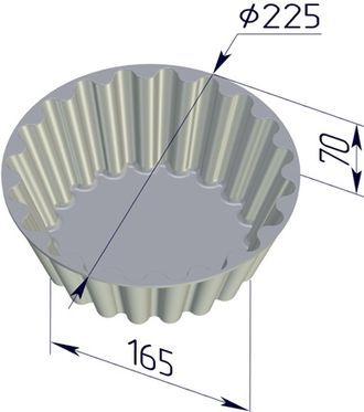 Форма Кексница 225 х 165 х 70 мм