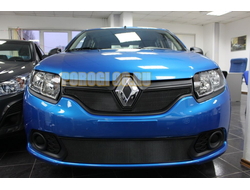 Защита радиатора Renault Sandero 2014-2018 black низ