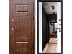 Дверь терморазрыв Премиум орех Зеркало белый софт