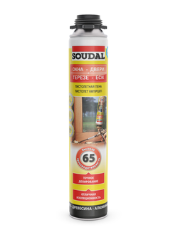 Пена монтажная, пистолетная Soudal Окна-Двери 65, 750 мл