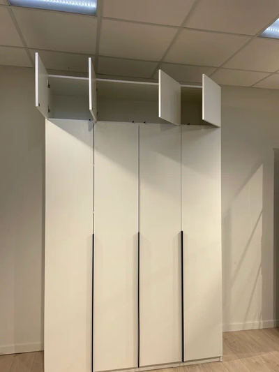 ШК 5 1600 шкаф четырехстворчатый распашной с антресолью Белый текстурный