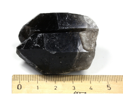 Морион (черный хрусталь), дымчатый кварц, кристалл, Бразилия (46*33*26 мм, 62 г) №26112