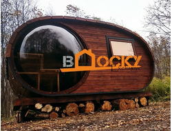 Овальная баня "ОКО" 4,5*4 метра, 2 отделения