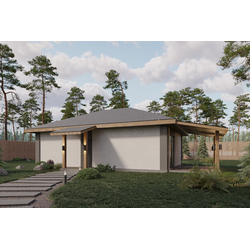 Одноэтажный дом с двумя спальнями 63.39 м² + терраса  14.03 м²(S48)