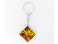 Брелок из натурального янтаря "Kia"