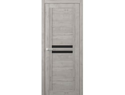Межкомнатная дверь Каролина графит софт с черными стеклами
