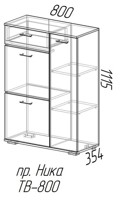 Тумба высокая ТВ800 Ника Венге (Эра)