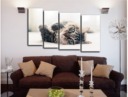 Модульная картина "Нежится на диване"