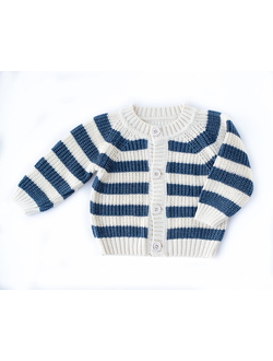 Кардиган молочный/синий