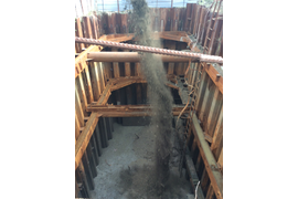 монтаж распорной системы шпунтового ограждения