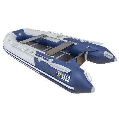 Моторная лодка Ривьера Компакт 3200 СК комби светло-серый/синий