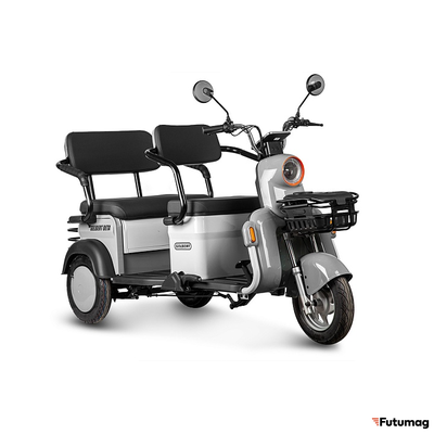 Электротрицикл Rutrike Gelbert Beta 48V/60V 800Вт серебристо-белый