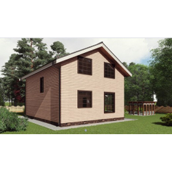 Двухэтажный каркасный дом с четырьмя спальнями 145м² (SK77)