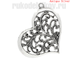 подвеска "Сердце филигрань", цвет-античное серебро