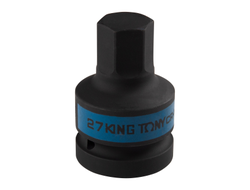 Насадка (бита) ударная торцевая 1", HEX, 27 мм, L = 80 мм KING TONY 801527M