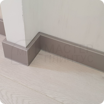 Плинтус ХДФ Dollken Cubu Flex Life 80мм Х 2,5 м 1246 Серебро платина в интерьере 1